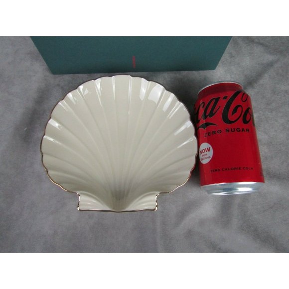 Lenox China Ivory Scallop Shell Candy Dish 24Kt Gold Trim MINT IN BOX - Picture 5 of 5